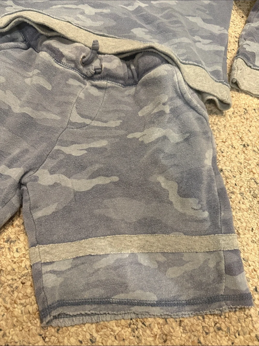 Vintage Havana Kids Hooded Pajama Set in Grey Blue Camo
